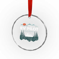 RV Pilot Camping Crystal Glass Ornament Retro Motorhome Travel Vacation Gift - Wonder Print Shop