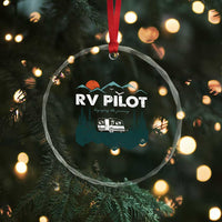 RV Pilot Camping Crystal Glass Ornament Retro Motorhome Travel Vacation Gift - Wonder Print Shop