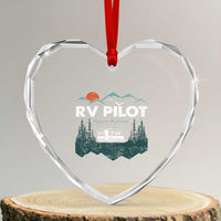 RV Pilot Camping Heart Crystal Glass Ornament Retro Motorhome Travel Vacation Gift - Wonder Print Shop