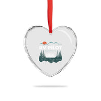 RV Pilot Camping Heart Crystal Glass Ornament Retro Motorhome Travel Vacation Gift - Wonder Print Shop