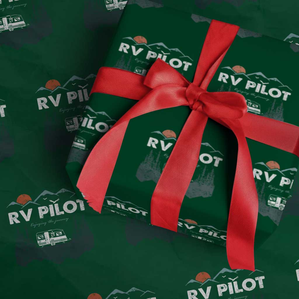 RV Pilot Camping Wrapping Paper Roll Retro Motorhome Travel Vacation Gift - Wonder Print Shop