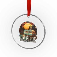 RV Pilot Enjoying The Journey Crystal Glass Ornament Funny Camping Lover - Wonder Print Shop
