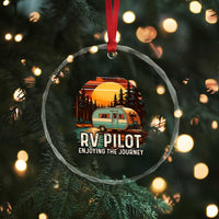 RV Pilot Enjoying The Journey Crystal Glass Ornament Funny Camping Lover - Wonder Print Shop