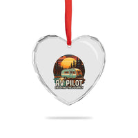 RV Pilot Enjoying The Journey Heart Crystal Glass Ornament Funny Camping Lover - Wonder Print Shop