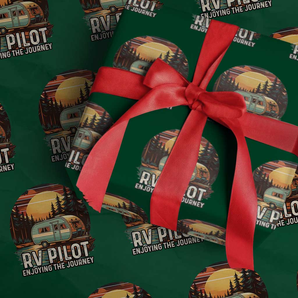 RV Pilot Enjoying The Journey Wrapping Paper Roll Funny Camping Lover - Wonder Print Shop