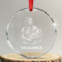 Sacagawea Crystal Glass Ornament Native American Womens History Month Graphic