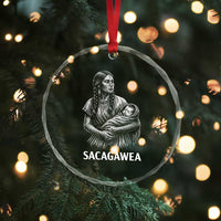 Sacagawea Crystal Glass Ornament Native American Womens History Month Graphic
