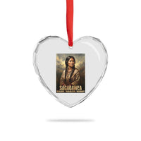 Sacagawea Native American Woman Heart Crystal Glass Ornament Resilient Trailblazer Visionary
