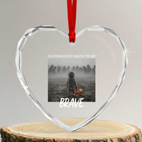 Sad Punch Monkey Heart Crystal Glass Ornament Ultimately I Have To Be Brave