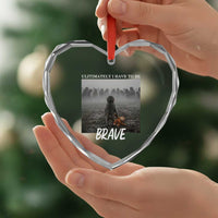 Sad Punch Monkey Heart Crystal Glass Ornament Ultimately I Have To Be Brave