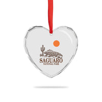 Saguaro National Park Gila Monster Hiking Arizona Heart Crystal Glass Ornament Desert Cactus Sunset Southwest Nature Tucson Souvenir Gift