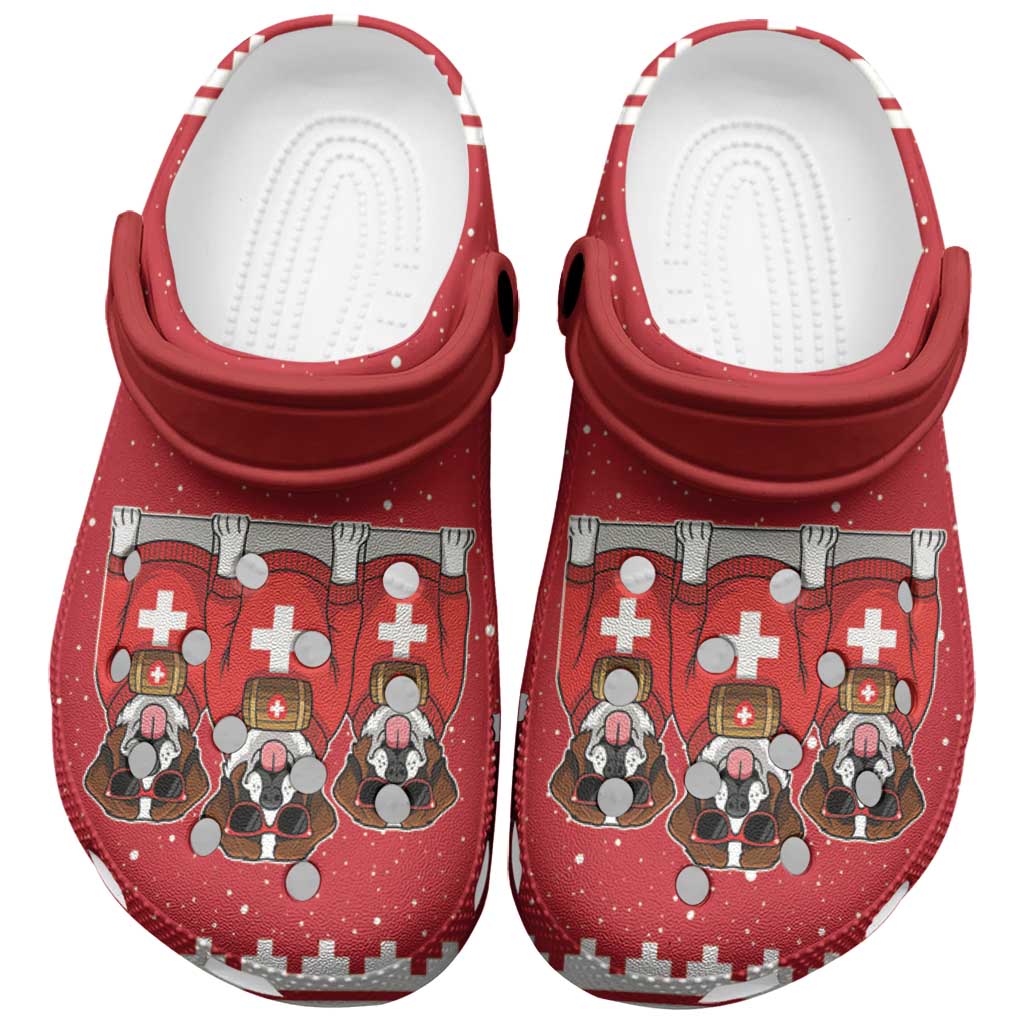 Saint Bernard Dog Switzerland Christmas Clogs Shoes - Wonder Print Shop