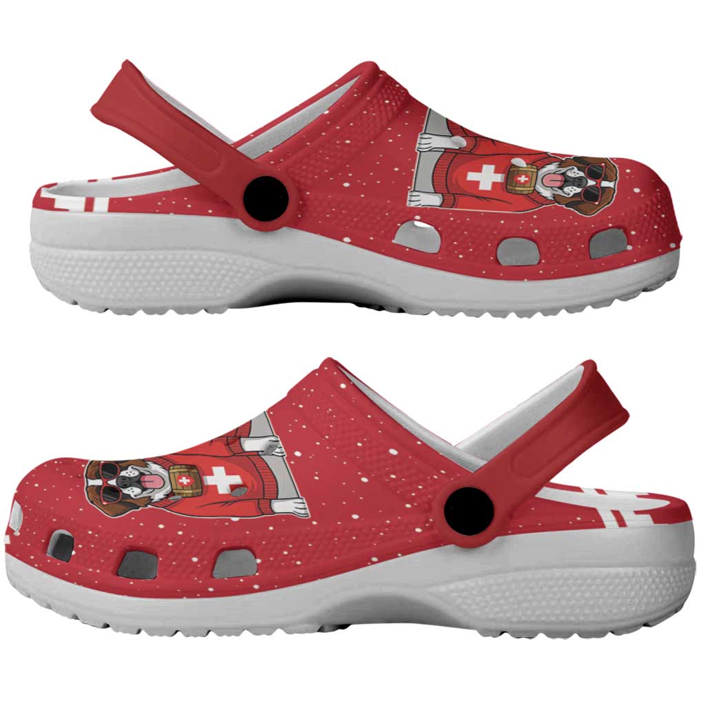 Saint Bernard Dog Switzerland Christmas Clogs Shoes - Wonder Print Shop