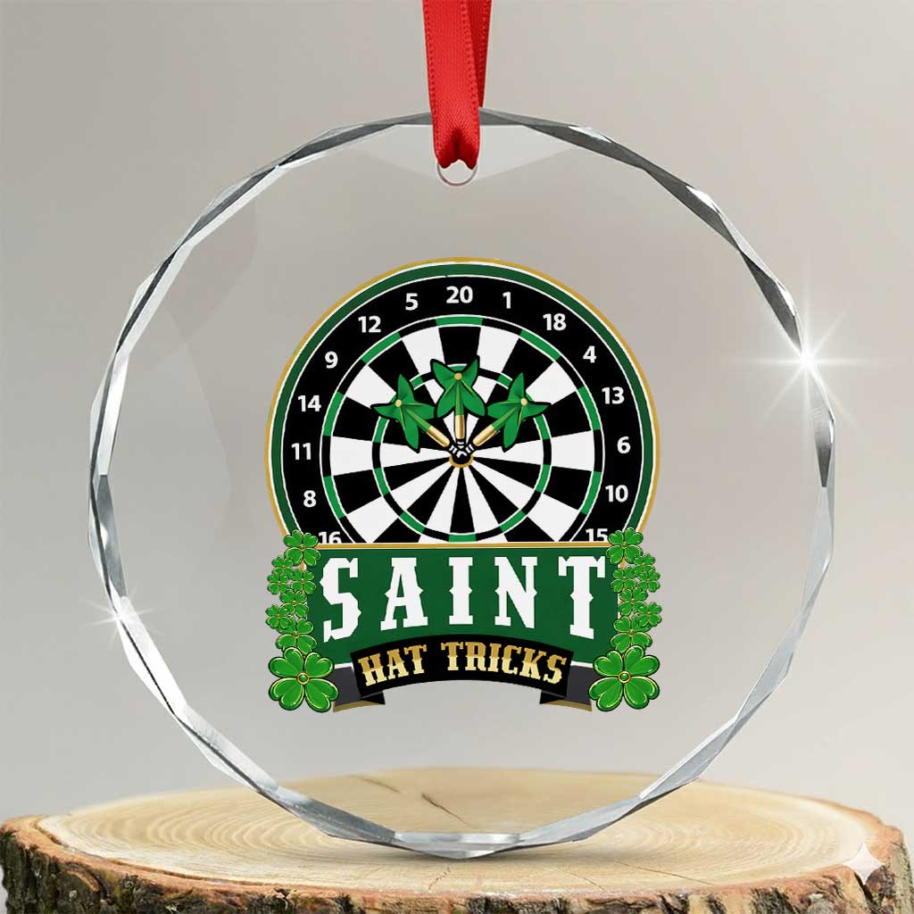 Saint Hat Tricks Crystal Glass Ornament St Patricks Day Dart Thrower Gift