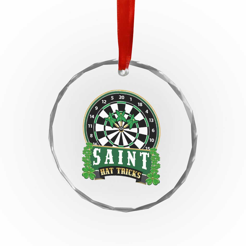 Saint Hat Tricks Crystal Glass Ornament St Patricks Day Dart Thrower Gift