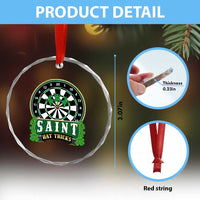 Saint Hat Tricks Crystal Glass Ornament St Patricks Day Dart Thrower Gift
