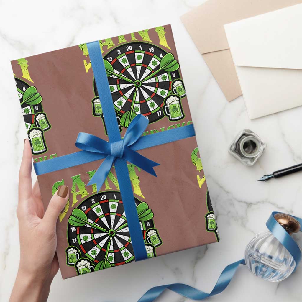 Saint Hat Tricks St Patricks Day Wrapping Paper Roll Darts Player Gift