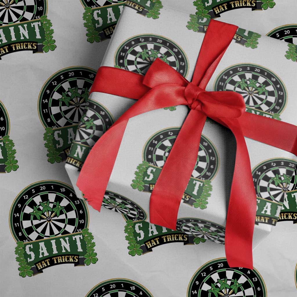 Saint Hat Tricks Wrapping Paper Roll St Patricks Day Dart Thrower Gift