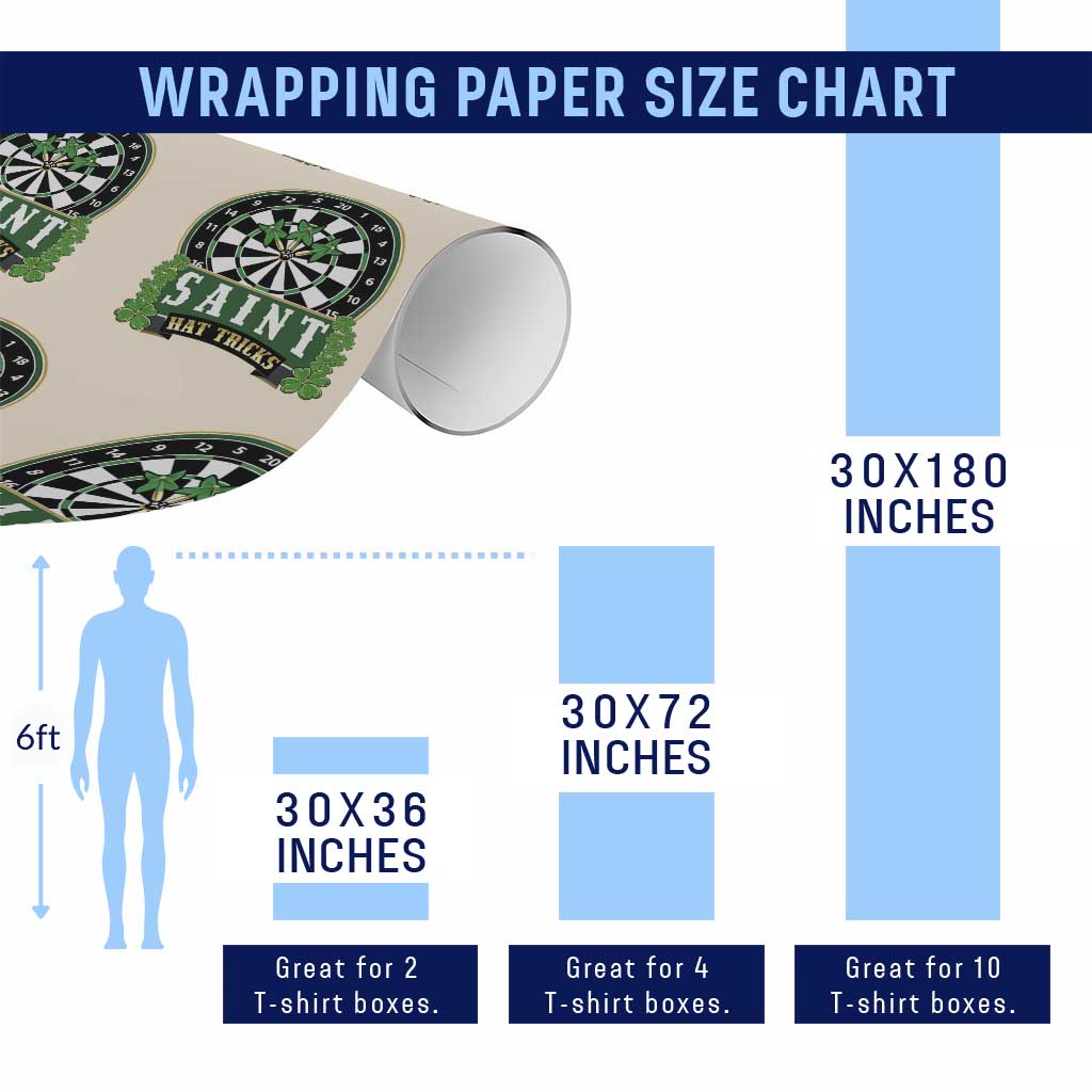 Saint Hat Tricks Wrapping Paper Roll St Patricks Day Dart Thrower Gift