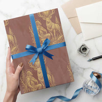 Saint Hubert Patron Saint of Hunters Vintage Woodcut Wrapping Paper Roll Catholic Faith and Hunting Heritage Gift