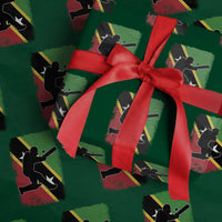 Saint Kitts and Nevis Cricket Wrapping Paper Roll Retro Vintage Sport Kittitian Flag West Indies Cricket Fan