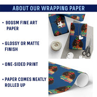 Saint Kitts and Nevis Princess Wrapping Paper Roll Melanin Afro Girl Heritage Gift for Black Girls