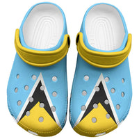 Saint Lucia Clogs Shoes Heritage Palette Flag-Inspired - Wonder Print Shop
