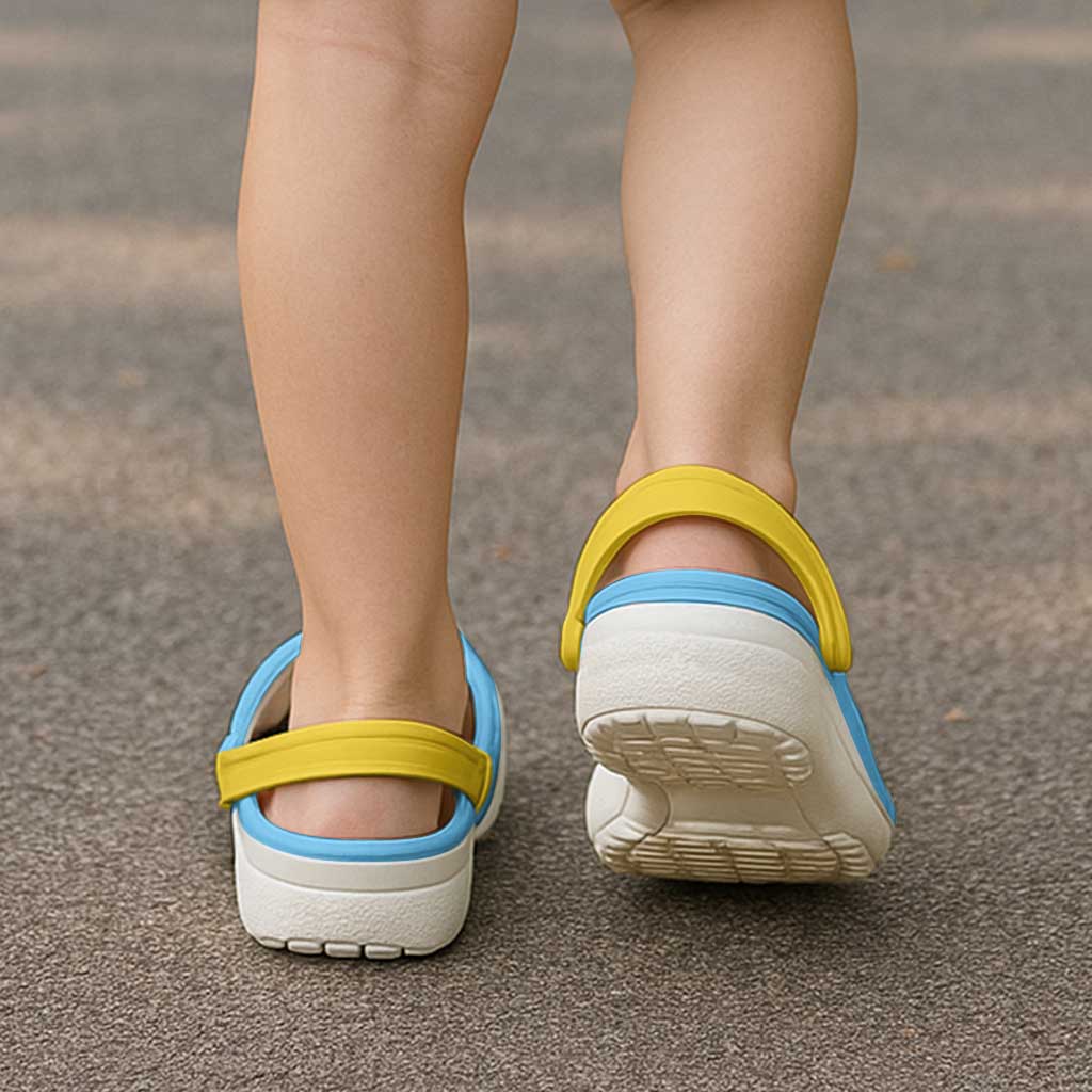 Saint Lucia Clogs Shoes Heritage Palette Flag-Inspired - Wonder Print Shop