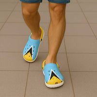 Saint Lucia Clogs Shoes Heritage Palette Flag-Inspired - Wonder Print Shop