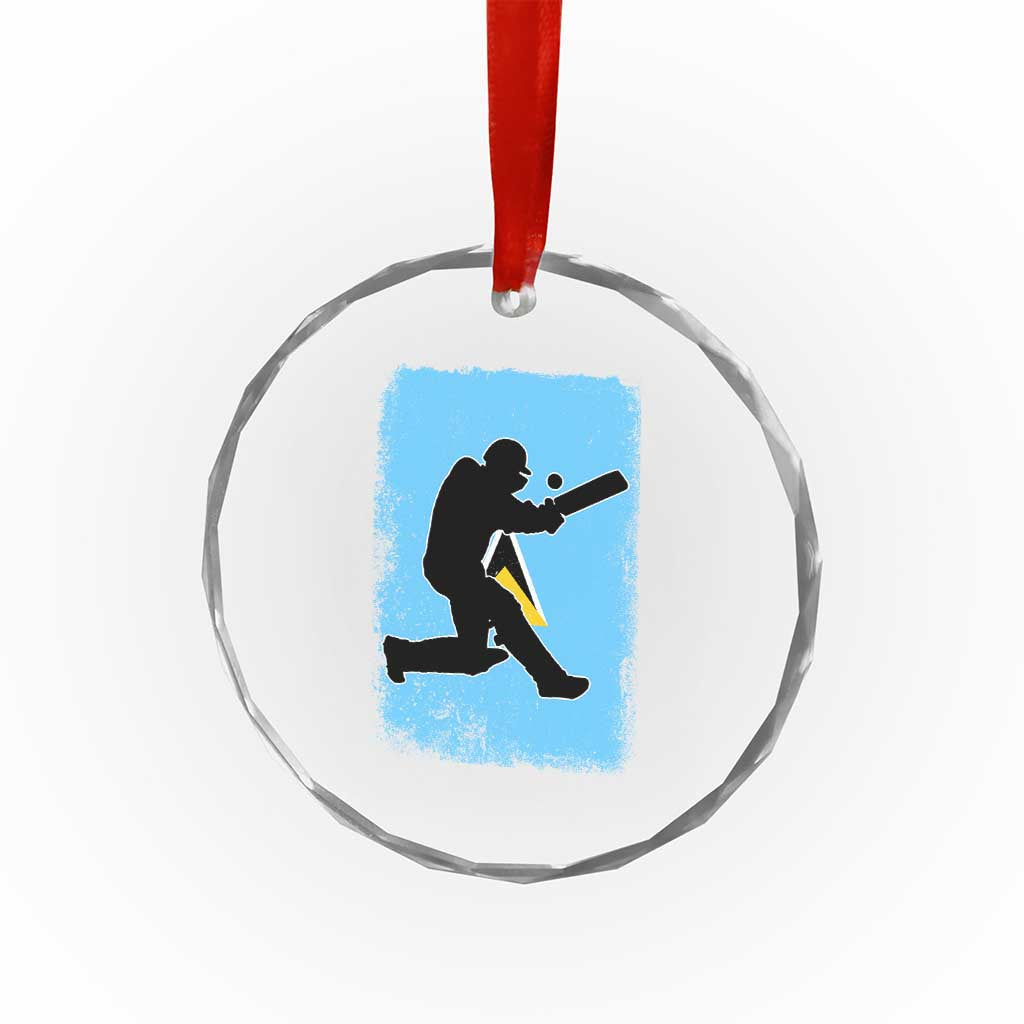 Saint Lucia Cricket Crystal Glass Ornament Retro Vintage Sport Saint Lucian Flag West Indies Cricket Fan