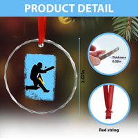 Saint Lucia Cricket Crystal Glass Ornament Retro Vintage Sport Saint Lucian Flag West Indies Cricket Fan