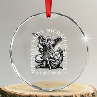 Saint Michael Defend Us In Battle Crystal Glass Ornament Catholic Protection Gift