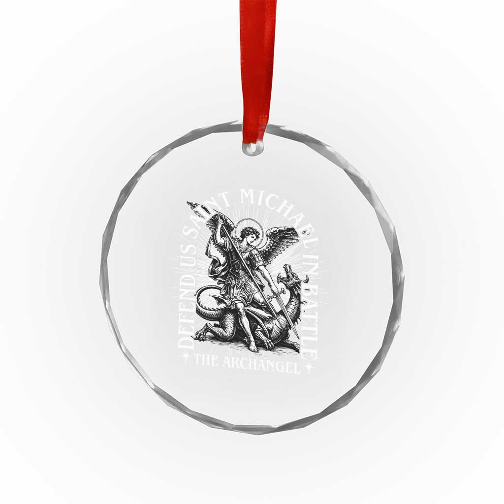 Saint Michael Defend Us In Battle Crystal Glass Ornament Catholic Protection Gift