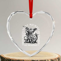 Saint Michael Defend Us In Battle Heart Crystal Glass Ornament Catholic Protection Gift