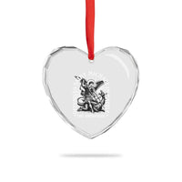 Saint Michael Defend Us In Battle Heart Crystal Glass Ornament Catholic Protection Gift