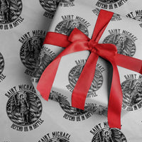 Saint Michael Defend Us In Battle Wrapping Paper Roll American Flag Patriotic