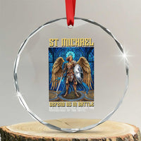 Saint Michael Prayer Defend Us In Battle Crystal Glass Ornament Religious Gift