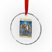 Saint Michael Prayer Defend Us In Battle Crystal Glass Ornament Religious Gift