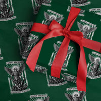 Saint Michael Protect Us In Battle Wrapping Paper Roll American Flag Catholic Christian Faith - Wonder Print Shop