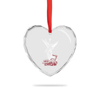 Saint Michael The Archangel Defeating Satan Heart Crystal Glass Ornament