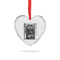 Saint Michael The Archangel Defeating Satan Heart Crystal Glass Ornament Christian Faith Gift