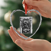 Saint Michael The Archangel Defeating Satan Heart Crystal Glass Ornament Christian Faith Gift