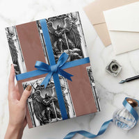 Saint Michael The Archangel Defeating Satan Wrapping Paper Roll Christian Faith Gift
