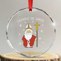 Saint Nicholas Catholic Christmas Crystal Glass Ornament - Wonder Print Shop