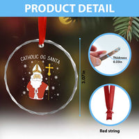 Saint Nicholas Catholic Christmas Crystal Glass Ornament - Wonder Print Shop