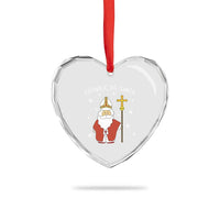Saint Nicholas Catholic Christmas Heart Crystal Glass Ornament - Wonder Print Shop
