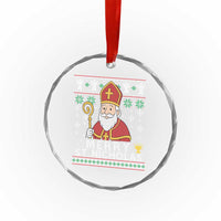 Saint Nicholas Santa Claus Christmas Crystal Glass Ornament - Wonder Print Shop