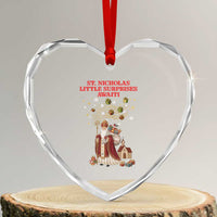 Saint Nicholas Santa Claus Christmas Heart Crystal Glass Ornament Little Surprises Awaiti - Wonder Print Shop