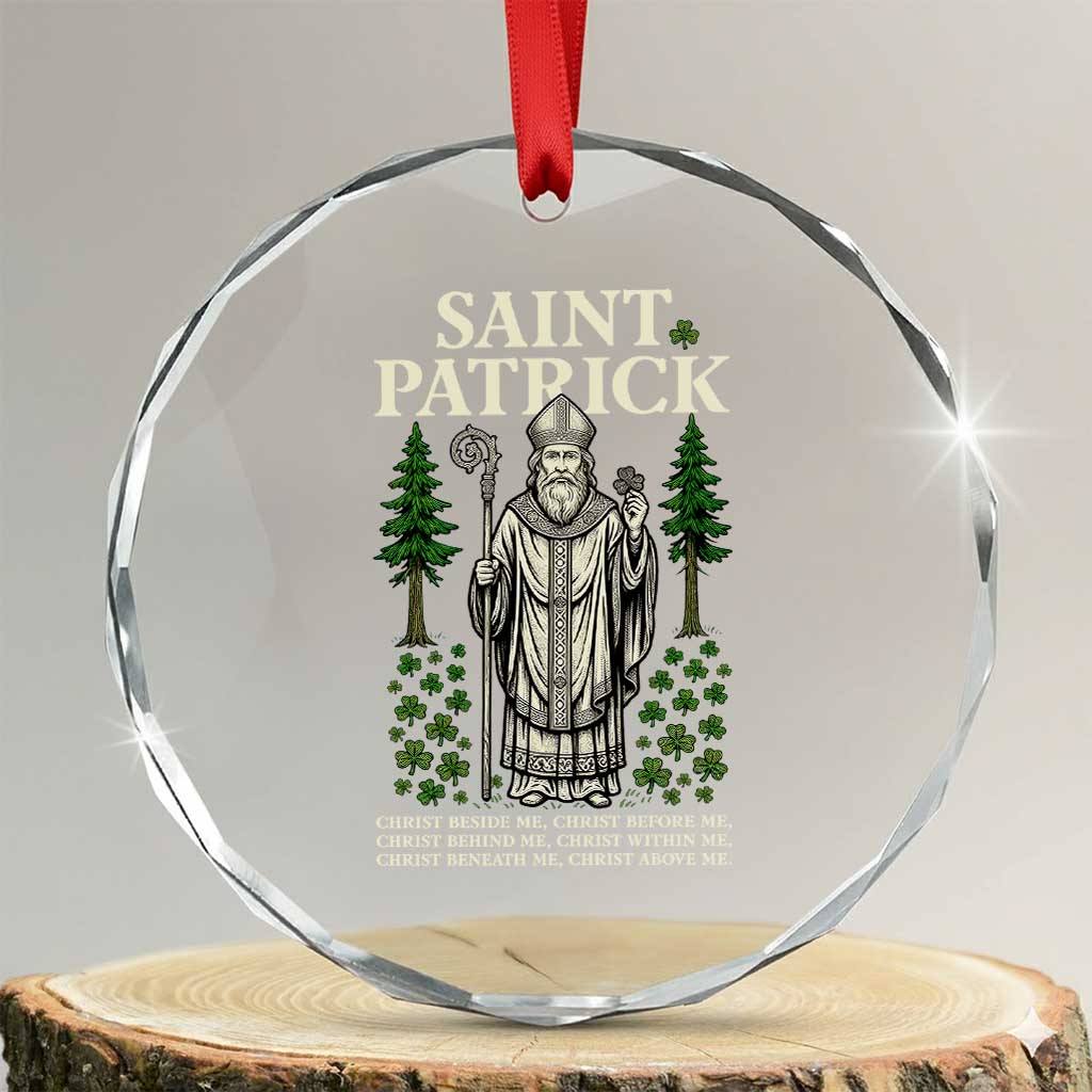 Saint Patrick Breastplate Prayer Crystal Glass Ornament Irish Christian Gift
