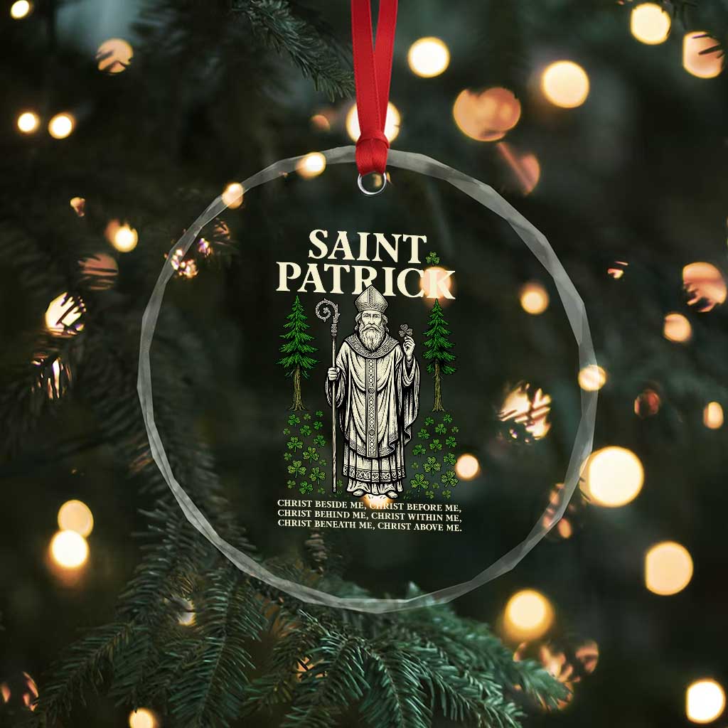 Saint Patrick Breastplate Prayer Crystal Glass Ornament Irish Christian Gift